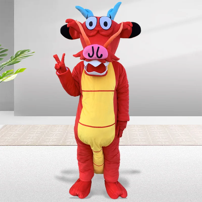 Green Dragon Dinosaur Mascot Costume Fancy Costume Cosplay Animal Clothing Halloween Party Performance Outfits