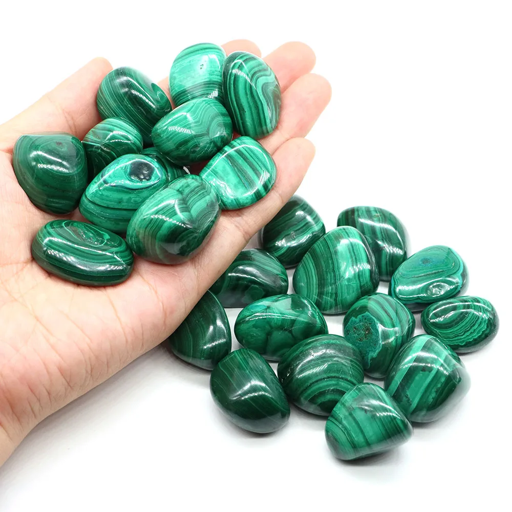 

Natural Malachite Tumbled Stones Healing Crystal Reiki Gem Quartz Energy Mineral Specimen Aquarium Garden Pendant DIY Home Decor