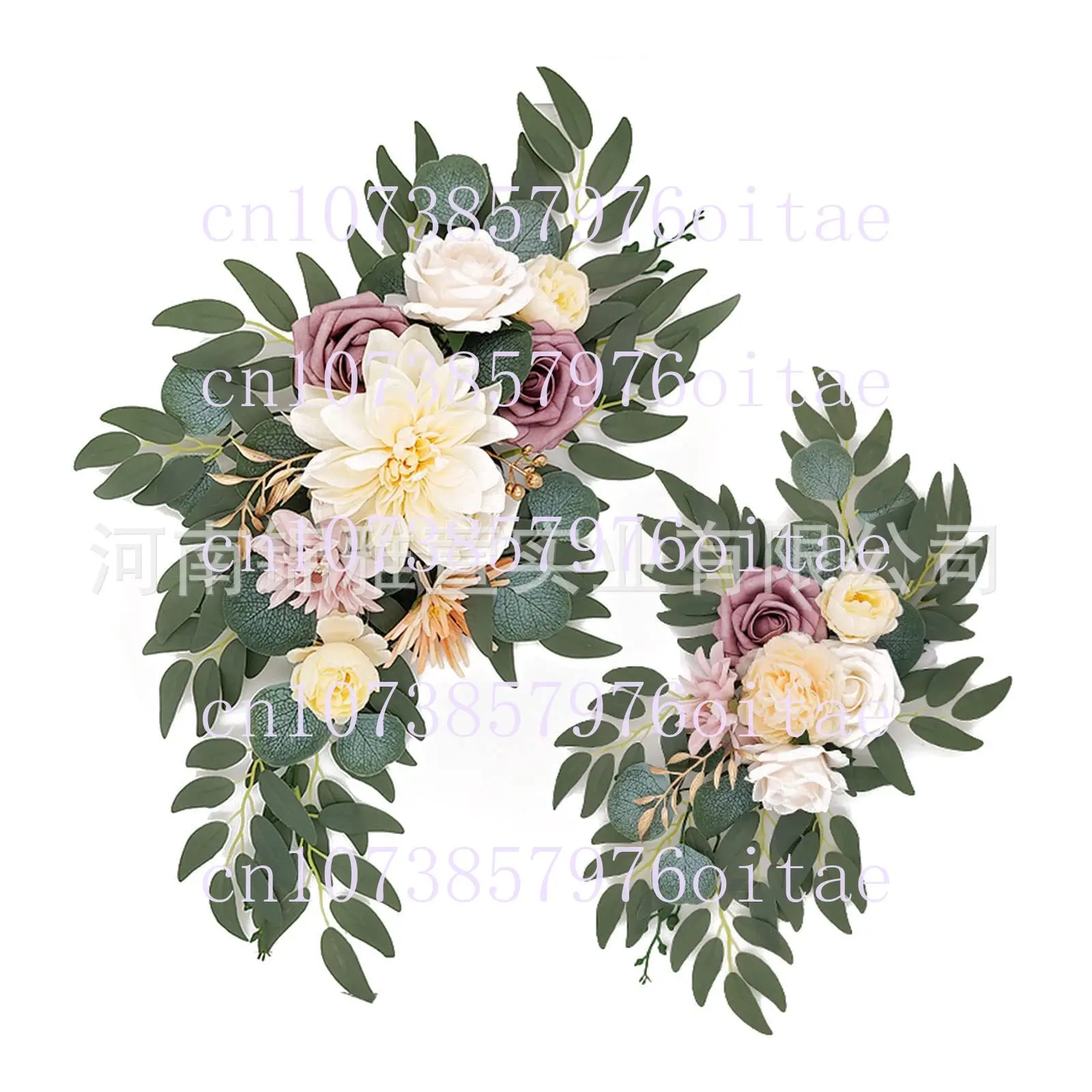 Wedding Decoration Flowers Artificial Rose Wreaths,Suitable for Outdoor Home Decor Welcome Sign Backdrop Reception Ceremony