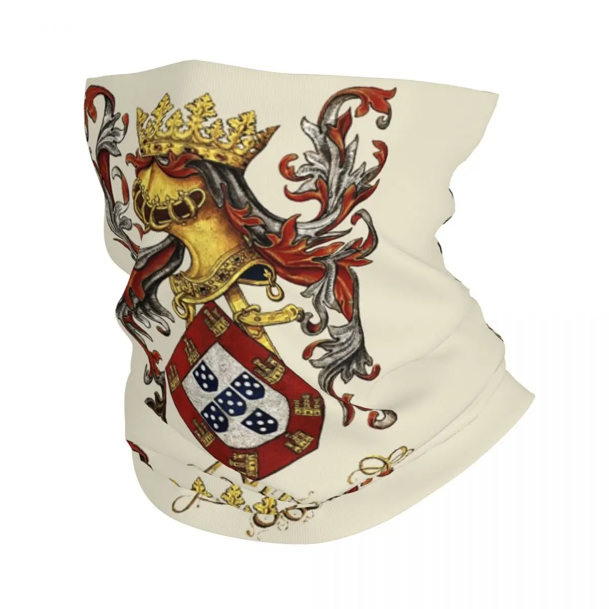 Arms Of King Of Portugal Bandana Neck Gaiter for Ski Camping Women Men Wrap Scarf Livro do Armeiro-Mor Balaclava Warmer