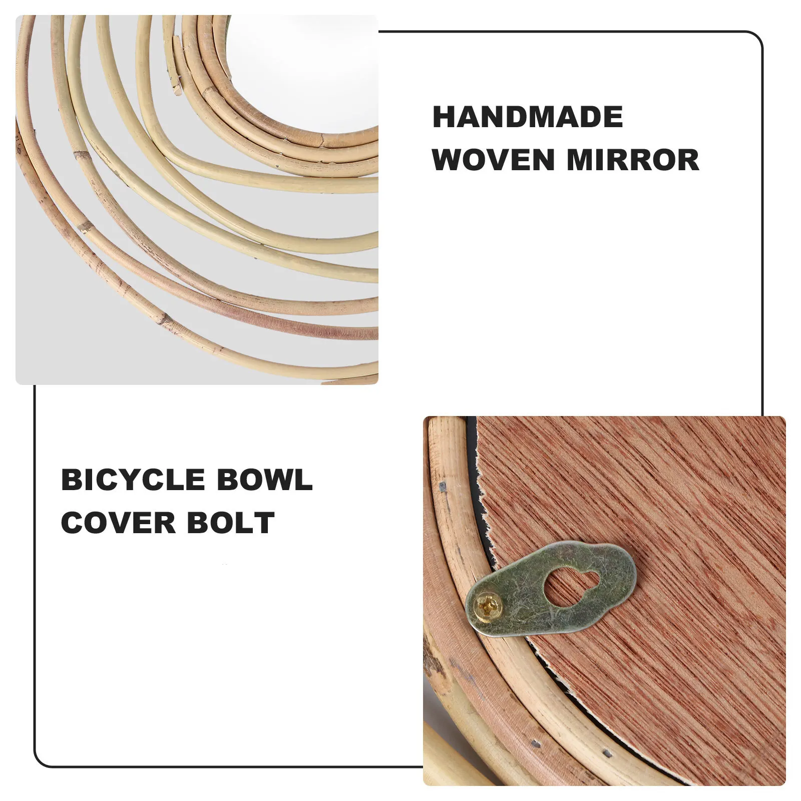 

1Pcs Wall Mounted Woven Mirror Handmade Decorative Makeup Mirror Nordic Style Home Wall Art Nordic Style Woven