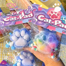 Colorido de pelúcia macio gatinhos antiestresse pé patas squishy tapa pé crianças meninas brinquedos adultos brinquedos sensoriais taba squishу brinquedos fidget