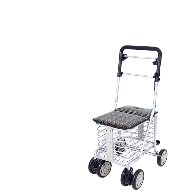 Elderly handcart for grocery shopping  walking assistance elderly shopping cart  small cart for walking assistance folding