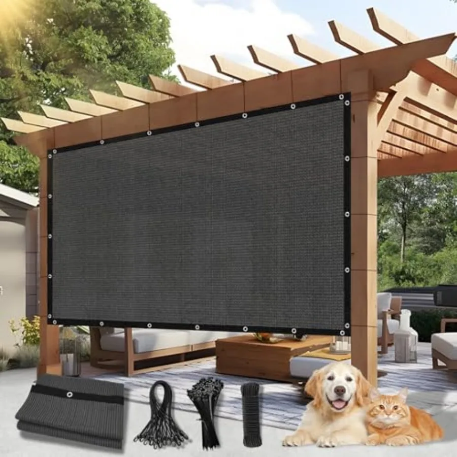 

90% Outdoor Sun Shade Cloth 10'×14' Pergola Shade Cover with Grommets Privacy Screen Sunshades for Patio Garden Backyard Plant