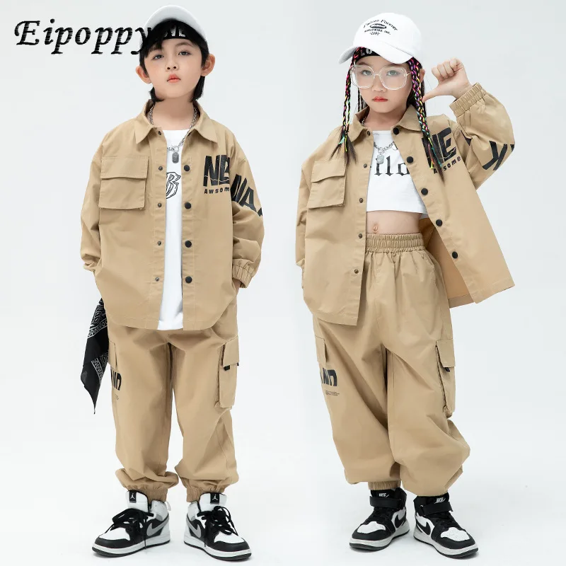 

Children's 2 Children's Hip Hop Trendy Clothes Autumn Girl Jue Dancer Children's Hip-Hop Cargo Suit Boy Hiphop Performance