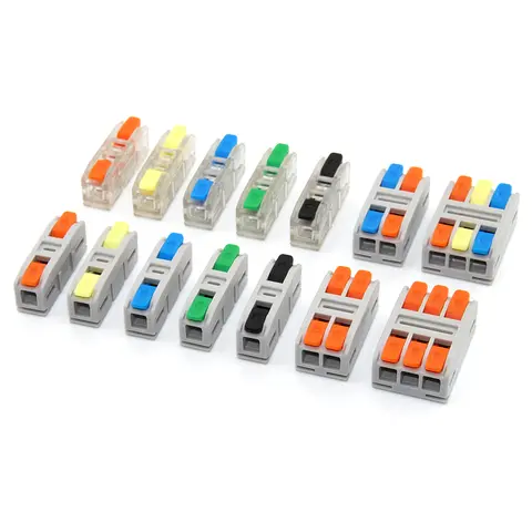 10PCS Quick Electrical Wire Connectors Universal Compact Splicing Terminal Blocks Push-in Home Cable Connectors