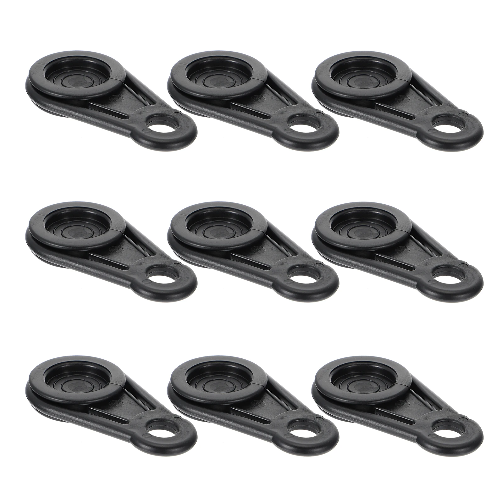 

10Pcs Tent Trap Clamp Stable Safer Tarp Clips Round Lock Ring Flute Design No Damage Outdoor Use Tent Trap Clip
