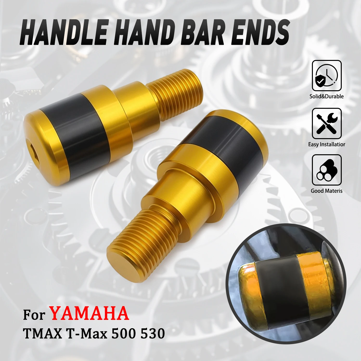 

For YAMAHA TMAX T-Max 500 530 Motorcycle Accessories Handlebar Grips Ends CNC Aluminum Handle Bar Cap End Plug Slider Replace