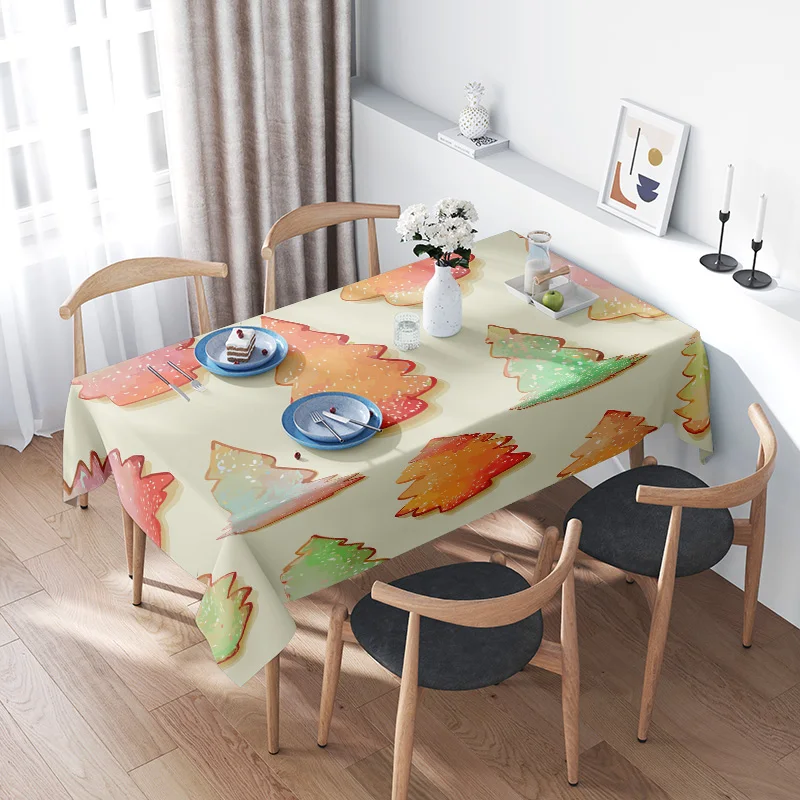 

Decorative Christmas Tablecloth with Autumn Leaves: Festive Placemats for Dining Room Decorations Multiple Colors Available