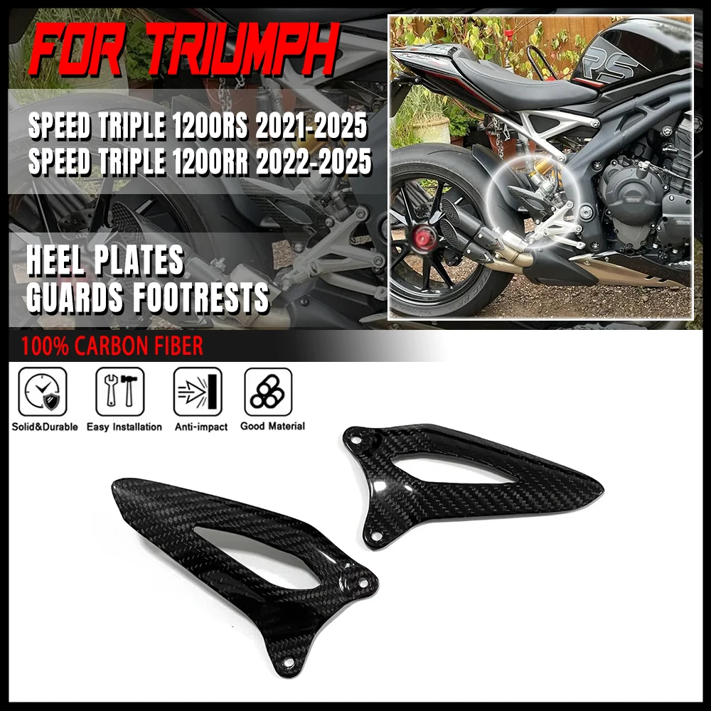 

Carbon Fiber For Triumph Speed Triple 1200RS 1200RR 2021 2022 2023 2024 2025 Motorcycle Accessories Heel Plates Guards Footrests