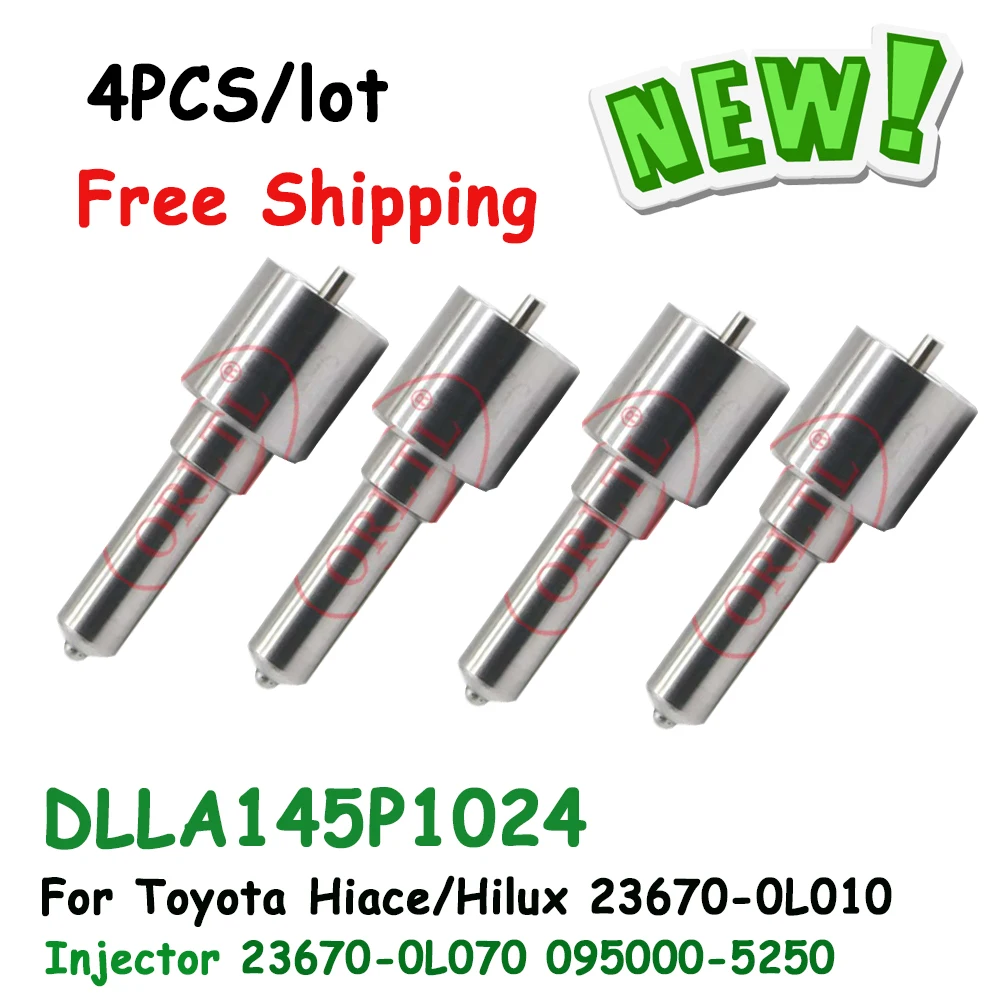 

DLLA145P1024 Common Rail Injector Nozzle 4PCS 093400-1024 Fuel Sprayer DLLA 145P 1024 For Toyota Hilux 2KD 095000-5930 6190 7382