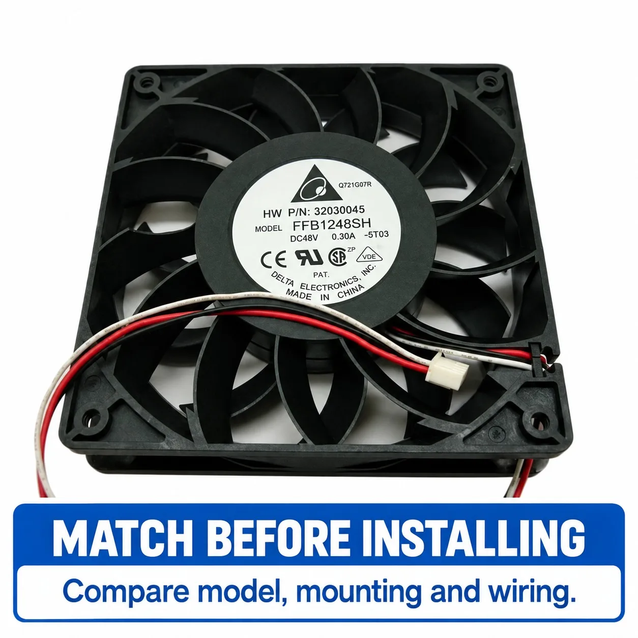 FFB1248SH Server Cooling Fan 120x120x25mm 12025 48V Tachometer Dual Ball Bearing for DELTA