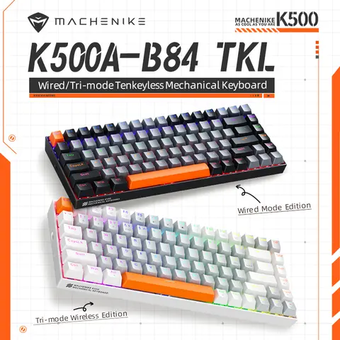 Machenike K500A-B84 clavier mécanique 75% TKL clavier de jeu filaire échangeable à chaud 6 documents rétro-4.2 84 prédire pour PC joueurs ordinateur portable