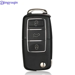 jingyuqin No Blade Flip Folding Car Key Shell For Volkswagen Vw Jetta Golf Passat B5 B6 Beetle Polo Bora Caddy MK5 Skoda