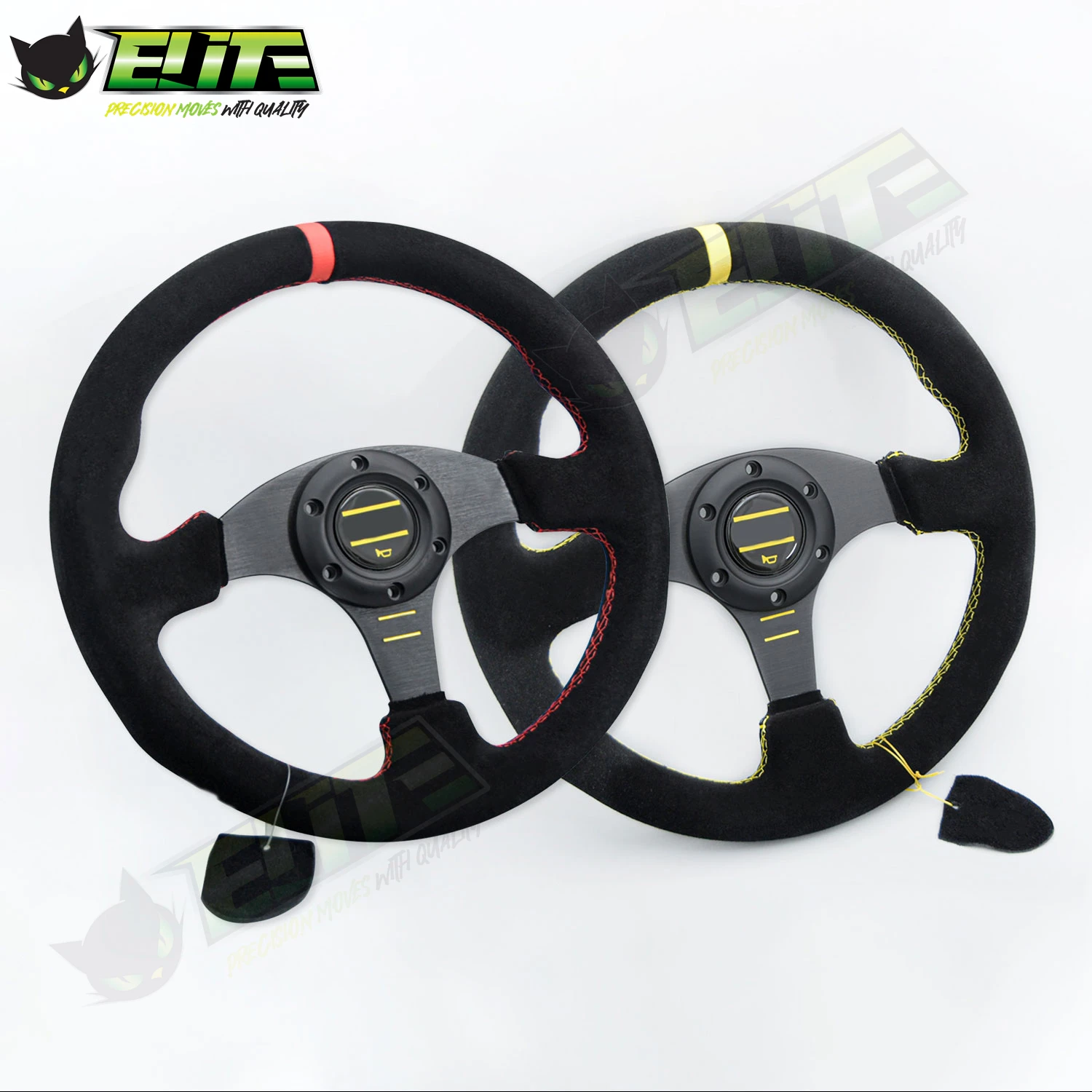 Car Steering Wheel 13inch 330mm Suede Leather Racing Drifting Sports Steering Wheel