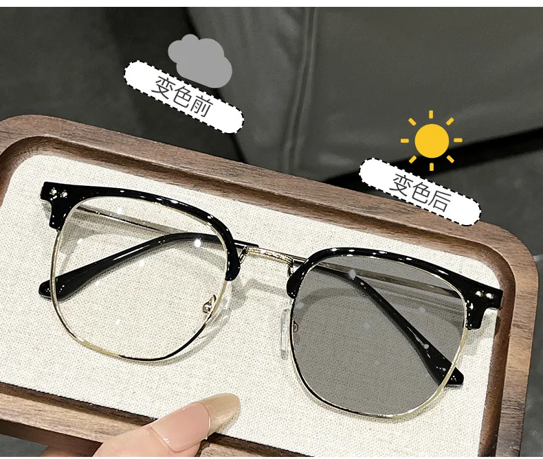 Presbyopie-Brille mit Linsen, die die Farbe unter Sonnenlicht blau/UV-beständige Business-Lesebrille ändern kann0 +0,5 +1,0 ~ +4,0 – Detail 6
