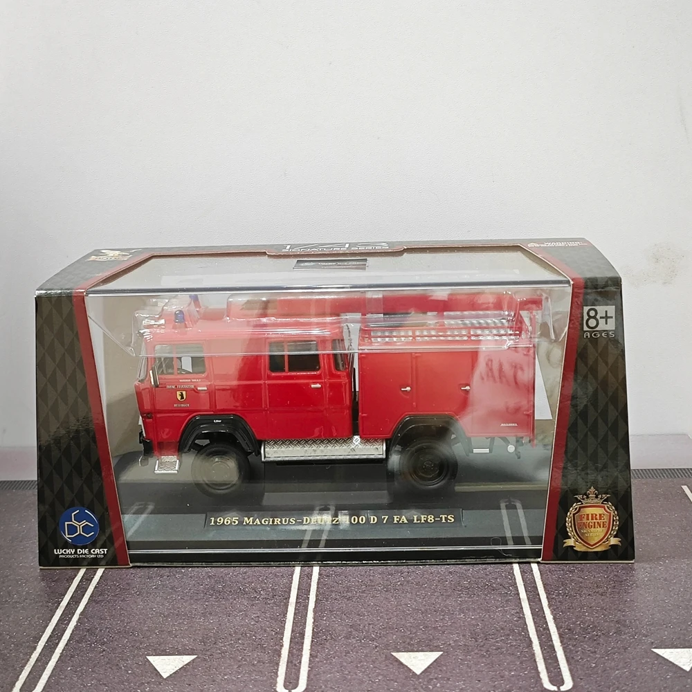 1: 431965 Magirus Deutz 100 d7 fa lf8 TS Die Casting Simulation Fire Truck Model Collection Ornament