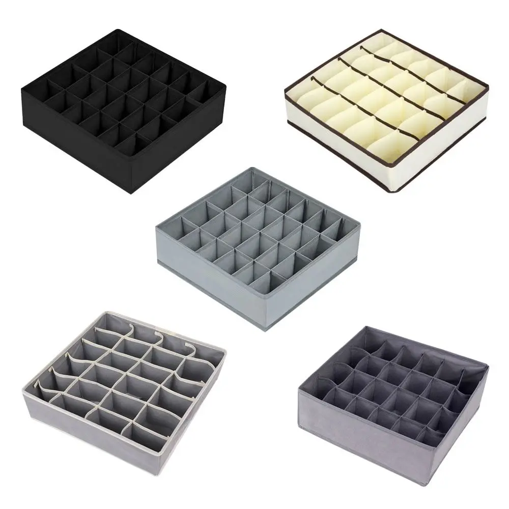 Clothes Ties Underwear Storage Organizer Foldable Large Capacity Socks Storage Box Space-saving 24-Grid Clothes Storage Case