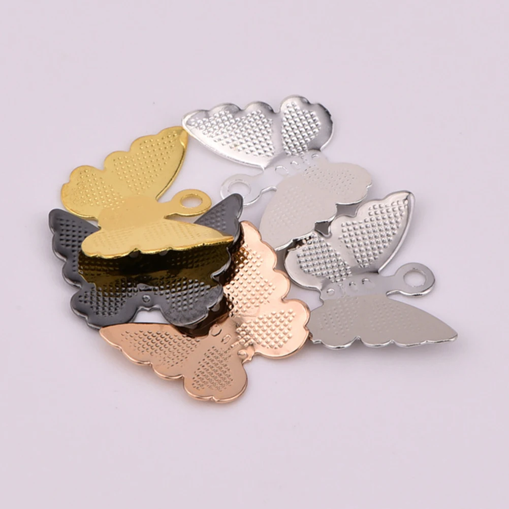 

30 Pcs Butterfly Pendant Accessories DIY Jewelry Making Alloy Pendants Charms Mixed Color