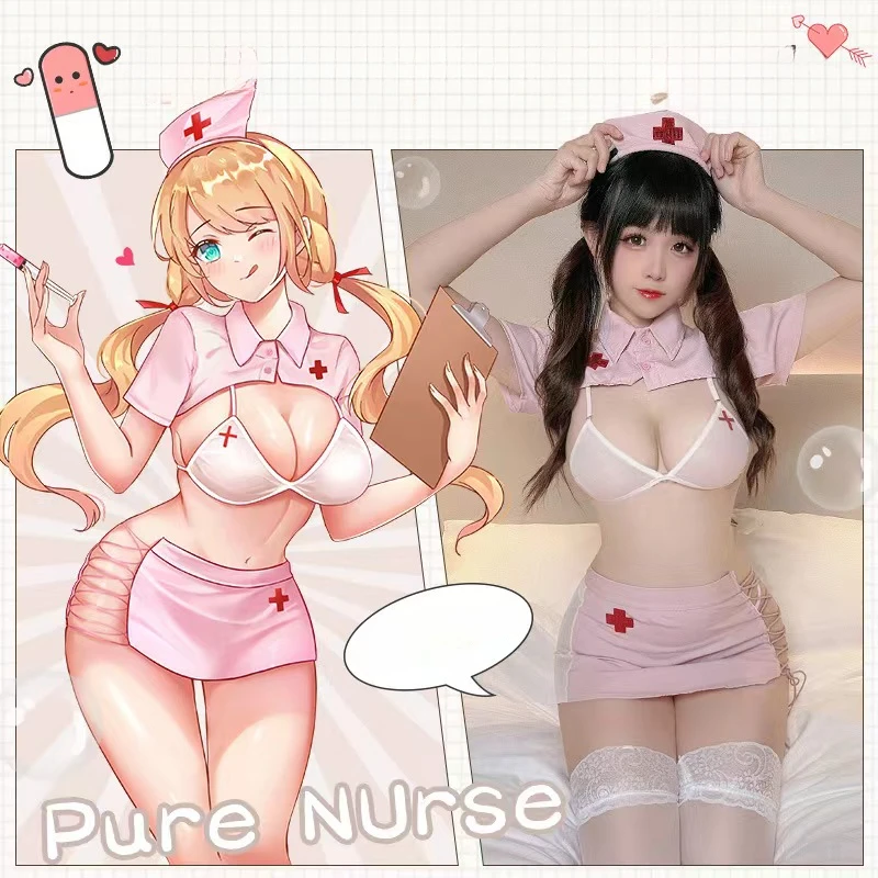 Sexy Nurse Cosplay Naughty Costumes for Sex Women Apparel Anime Role Playing Maid Lolita Dress Erotic Waitress Role Play Sex