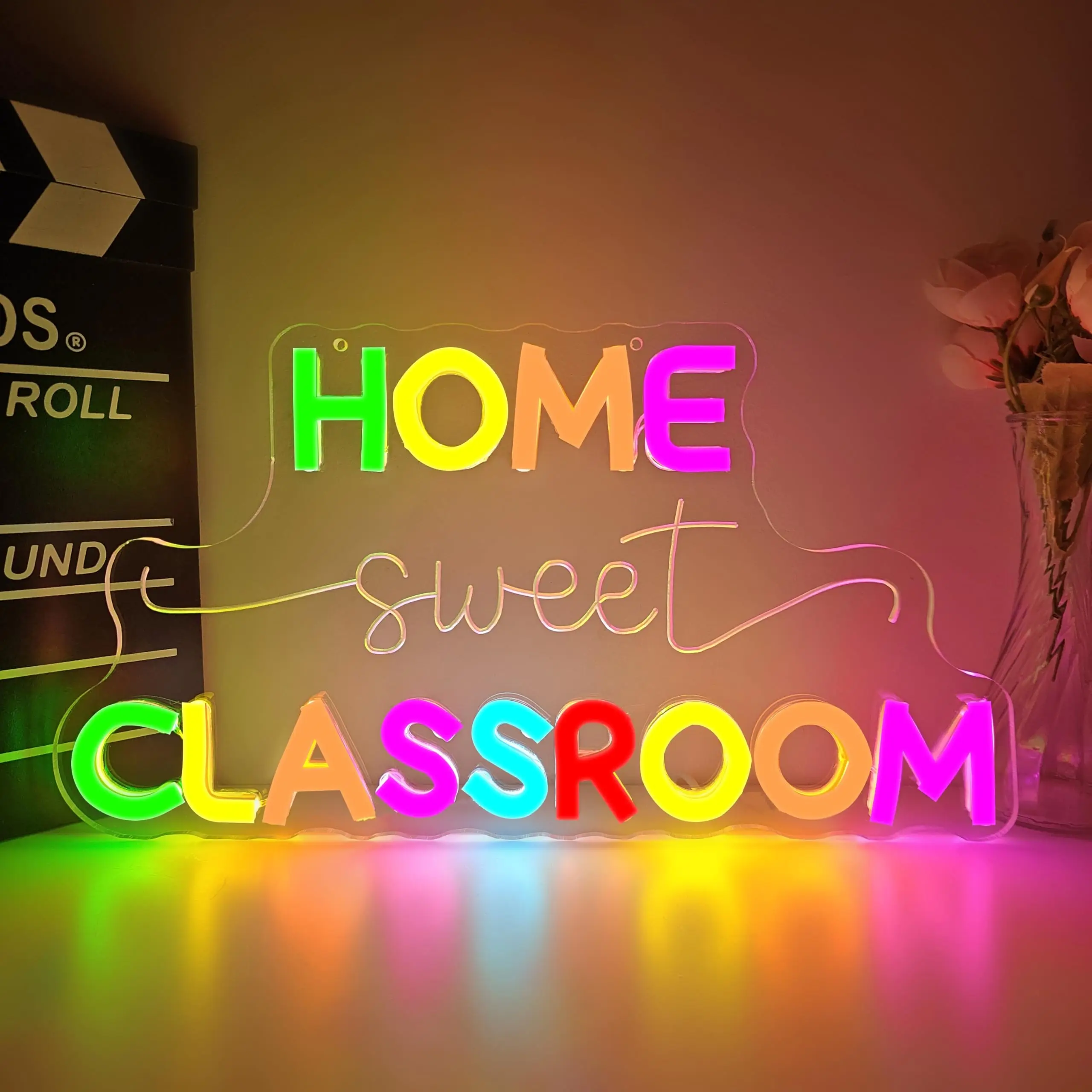 

Home Sweet Classroom Neon Sign LED Dimmable USB Wall Light for Teacher Appreciation Gift, Study Room Decor Backdrop Aesthetic