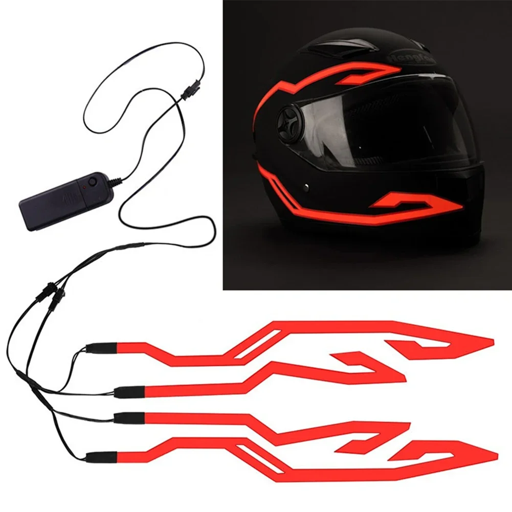 

Motorcycle Helmet Cold Light Mod Kit Flashing Stripe Luminous Sticker LED Night Riding Lights Motorcycle Helmet Decoration