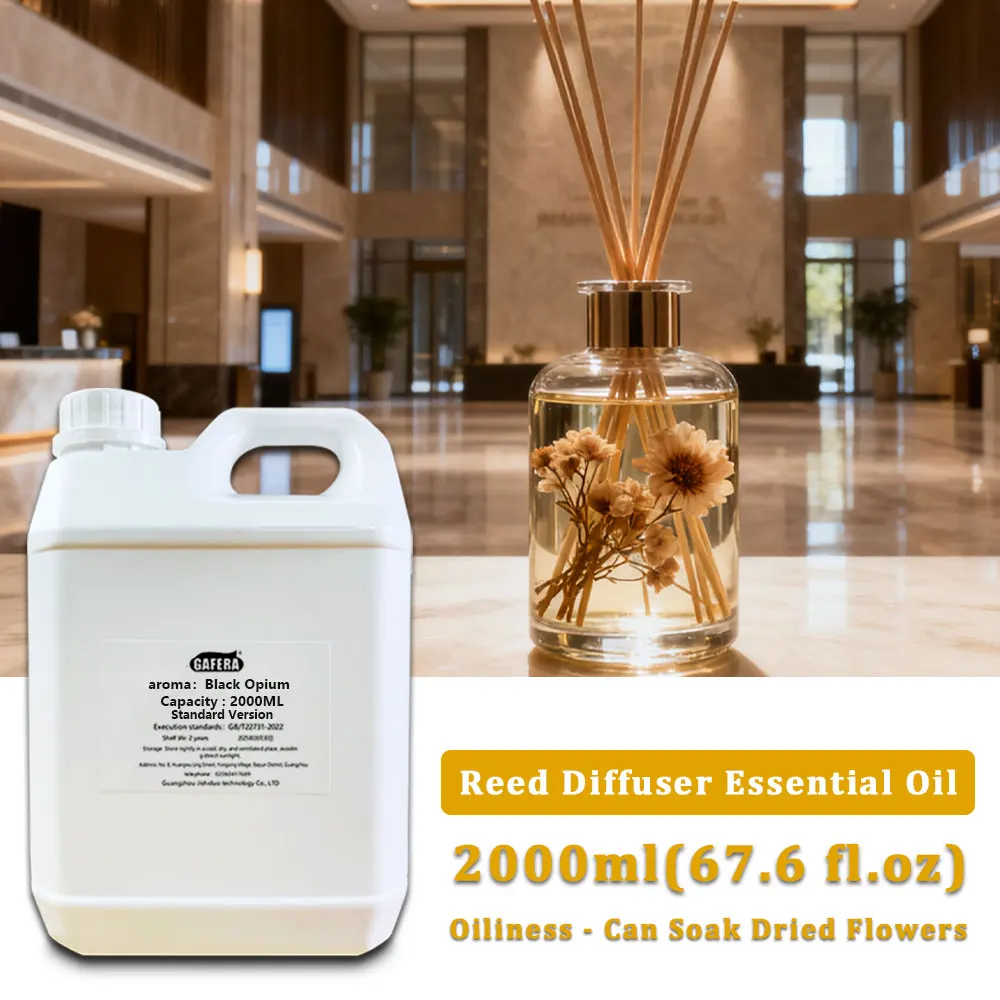 GAFERA 2000ml (67.6 fl.oz) Jasmine/Black Opium Diffuser Supplements Essential Oils - For Reed Diffuser & Fireless Aroma Diffuser