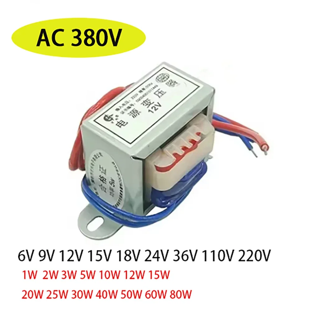 AC 380V 50HZ Output AC 36V 24V 15V 18V 12V 9V Single V 2 Line 10W 25W Power Transformer Input