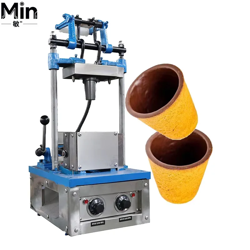 Automatic Customizable Edible Coffee Cup Ice Cream Sugar Cone Making Machine Commercial Snack Waffle Cone Maker