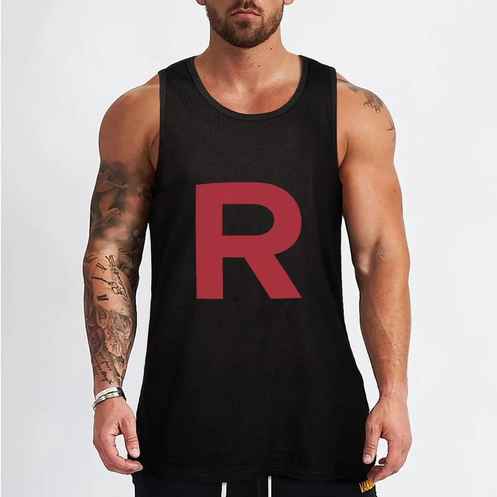 Team Rocket inspired 'R' Tank Top gym wear men gym shirts