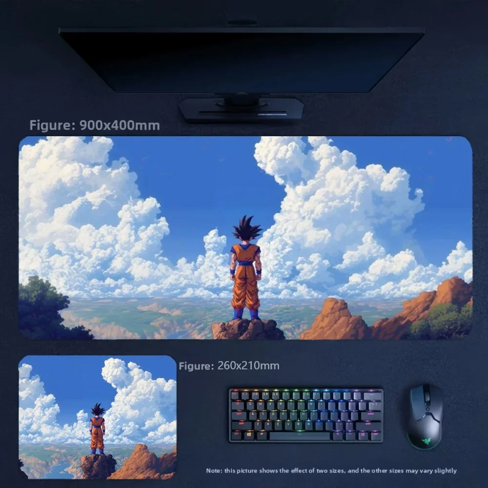 Precision Edge Locking High-quality Dragon Ball Goku Printed Leather Mouse Pad Boys E-sports Game Non-slip Keyboard Pad Tablemat