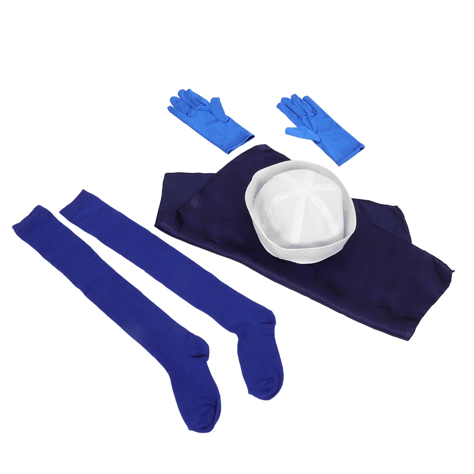 Set di Accessori per Costume da Marinaio Bianco con Cappello, Sciarpa, Guanti, Calzini per Feste a Tema Nautico, Yacht, Halloween e Travestimenti
