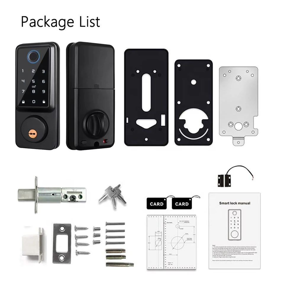 Smart Home Security Lock Tuya WiFi / TTLock Ble Keyless Door Entry Locking System Deadbolt Lock For Main Gate