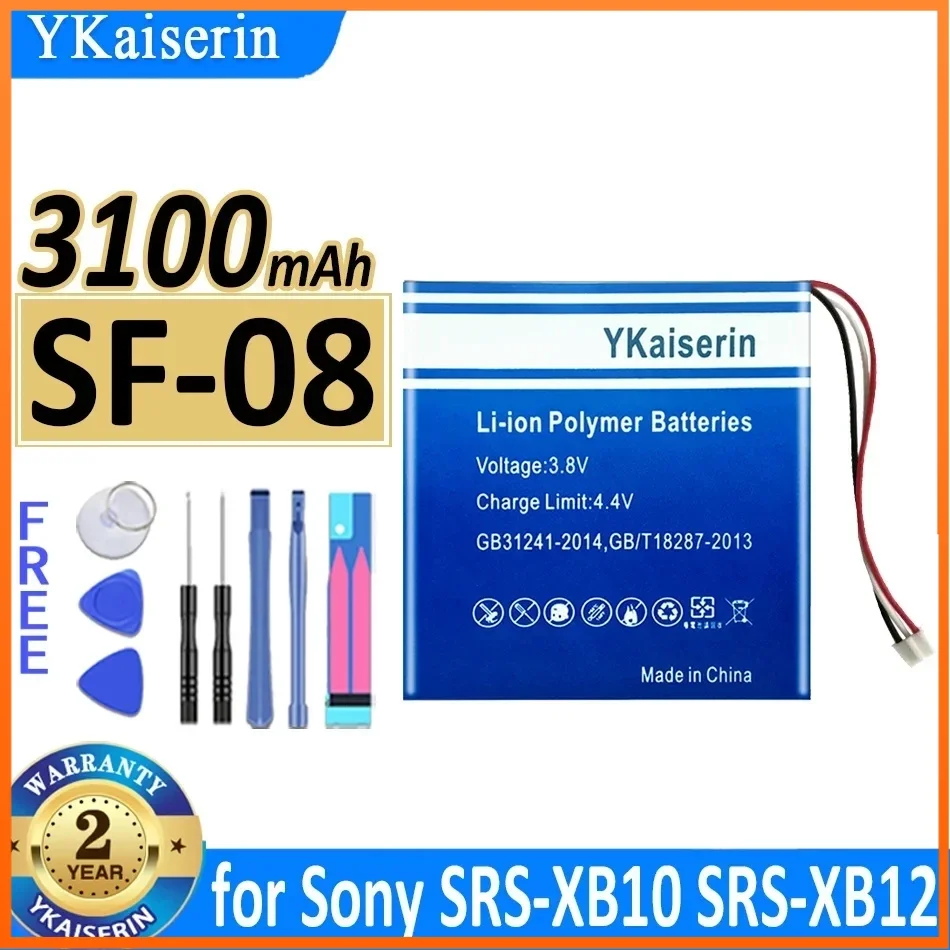 YKaiserin 3100mAh SF-08 Replacement Battery for Sony SRS-XB10 SRS-XB12 High Quality Portable Batteries + Track NO Warranty