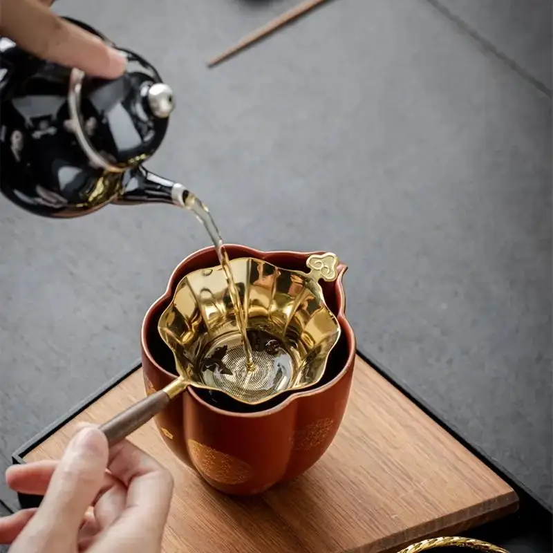 Hammer Patterned Fish Tea Strainer Metal Tea Filter Mesh Fine Mesh Filter Alloy Separator Tea Ceremony Accessories