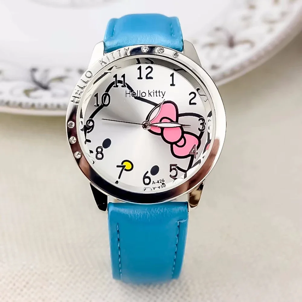 MINISO Hello Kitty Sanrio Kids Quartz Watch Women Children Casual Waterproof Kawaii Cartoon Watches Fashion WristWatch  Gifts