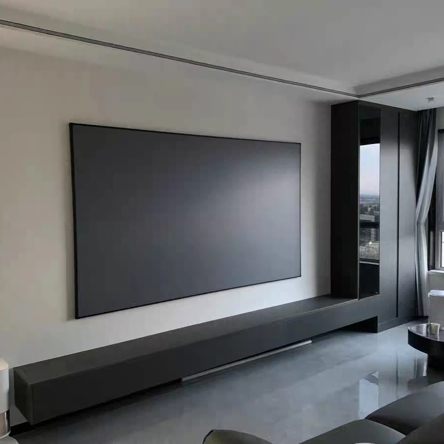 ALR Fresnel Projector Screen with 9mm Fixed Frame Ambient Light Rejection 4k 3D for UST/Long Throw Laser Projector Customized