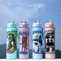750ML Italian Brainrot Water Bottle Outdoor Drinking Cartoon Sports Cups Tung Tung Tung Sahur Tralalero Tralala Christmas Gift