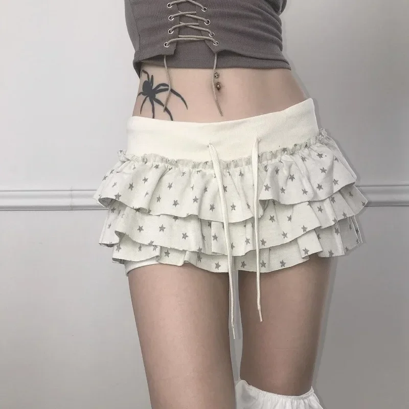 

Sexy five-pointed star print slim baggy Harajuku popular mini skirts women clothing y2k vintage kawaii gothic nightclub skirts