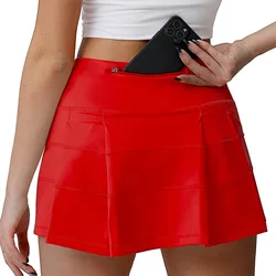 High Waisted Pleated Tennis Skirt with Pockets Athletic Golf Skorts for Women Casual Workout Built-in Shorts Tennis Skort