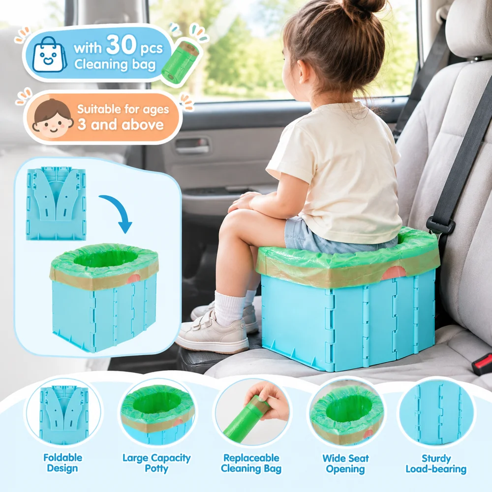 Portable Baby Boy WC Toilet Seat Baby Girl Pot Emergency Toilet Foldable Potty Training Pot Outdoor Travel Pots Seat Baby Potty