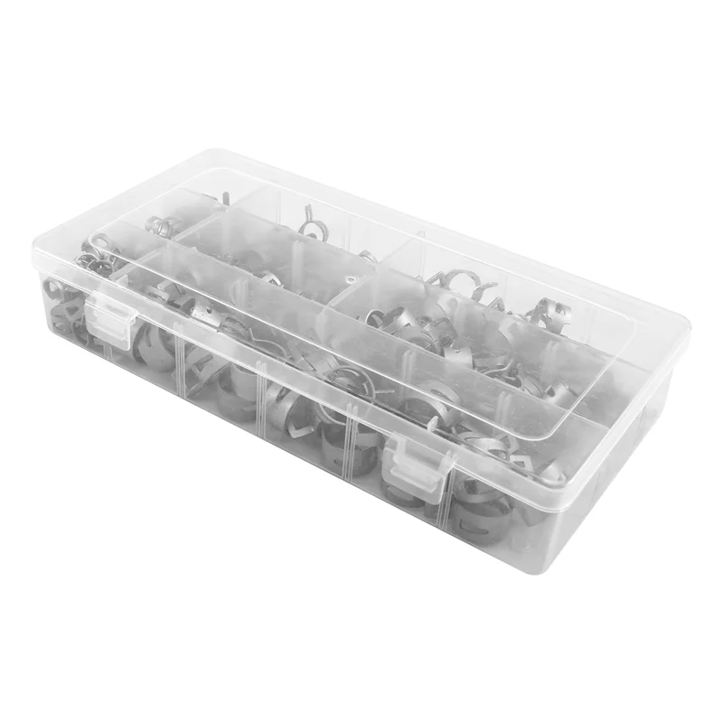 AB11-Hose Clamps Variety Pack: 160-Piece Set, Sizes 6.5 To 18Mm With Screwdriver Included
