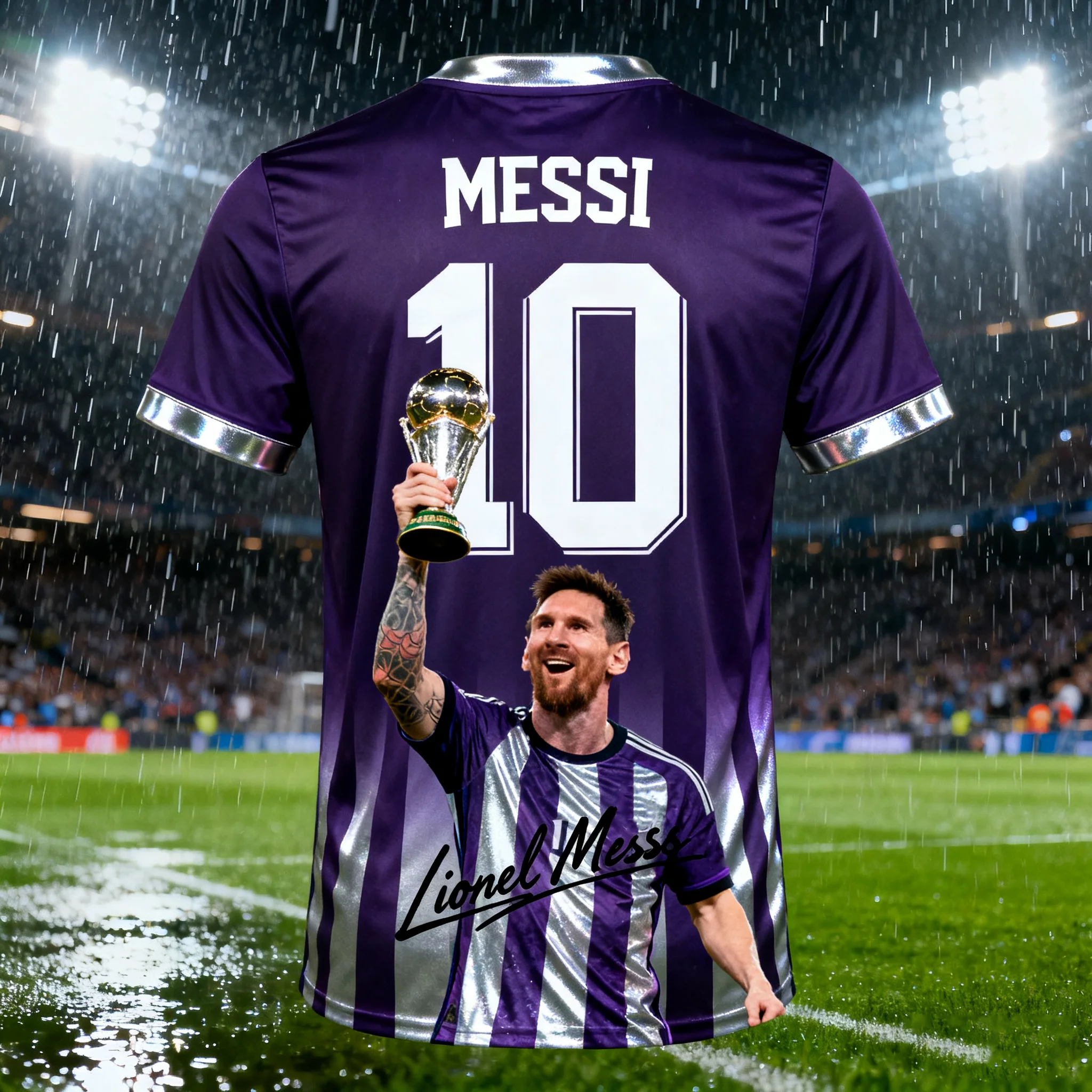 2026 Men's Lionel Messi 10 Barcelona T-shirt, Football Fan Jersey, Quick Dry Short Sleeve Tee, Soccer Sports Casual Shirt