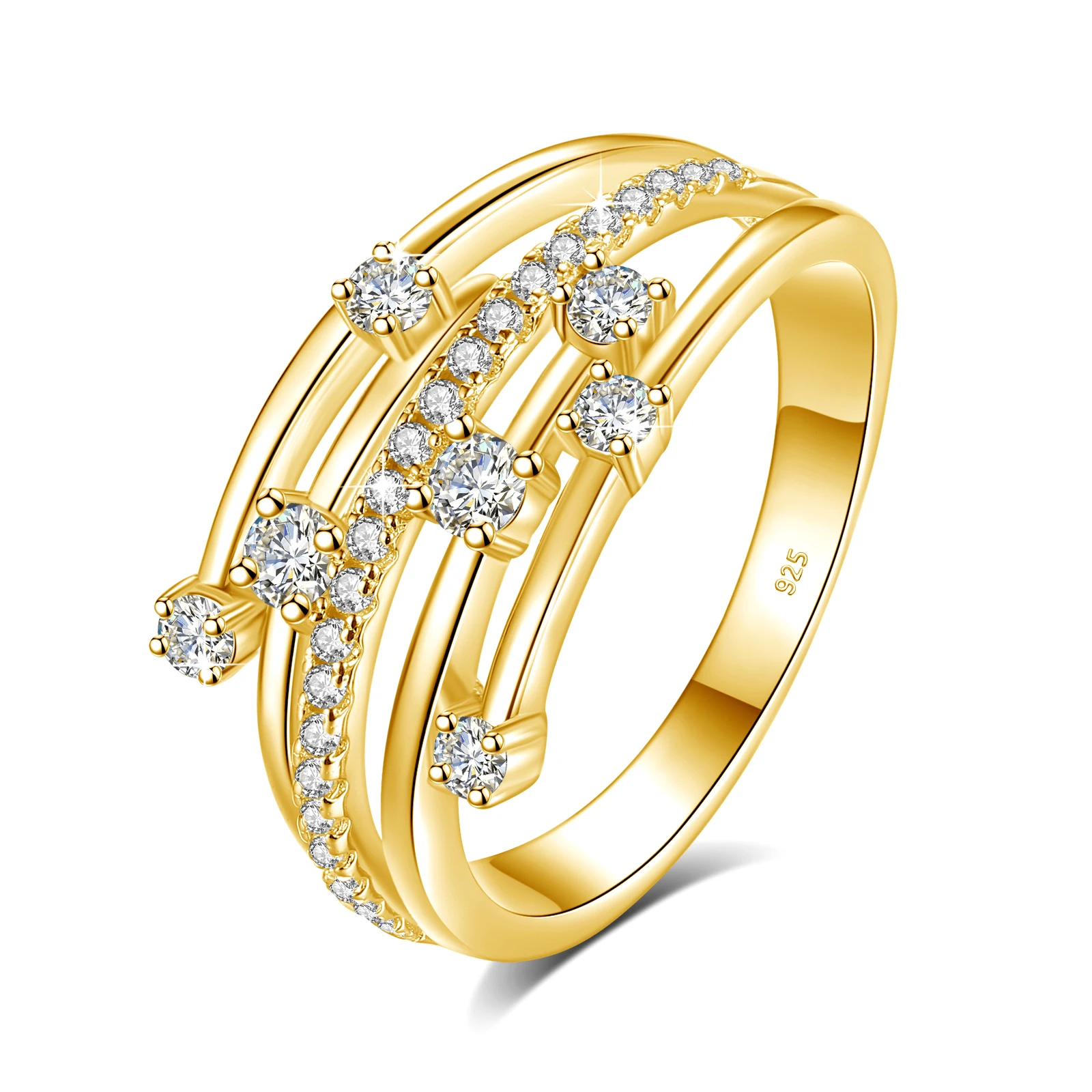 NONE Zertifizierte Moissanit-Ringe für Frauen, massives 925er-Sterlingsilber, Ewigkeitsband, Hochzeitsschmuck, Geschenk für Mädchen, bestanden den Diamanttest 4