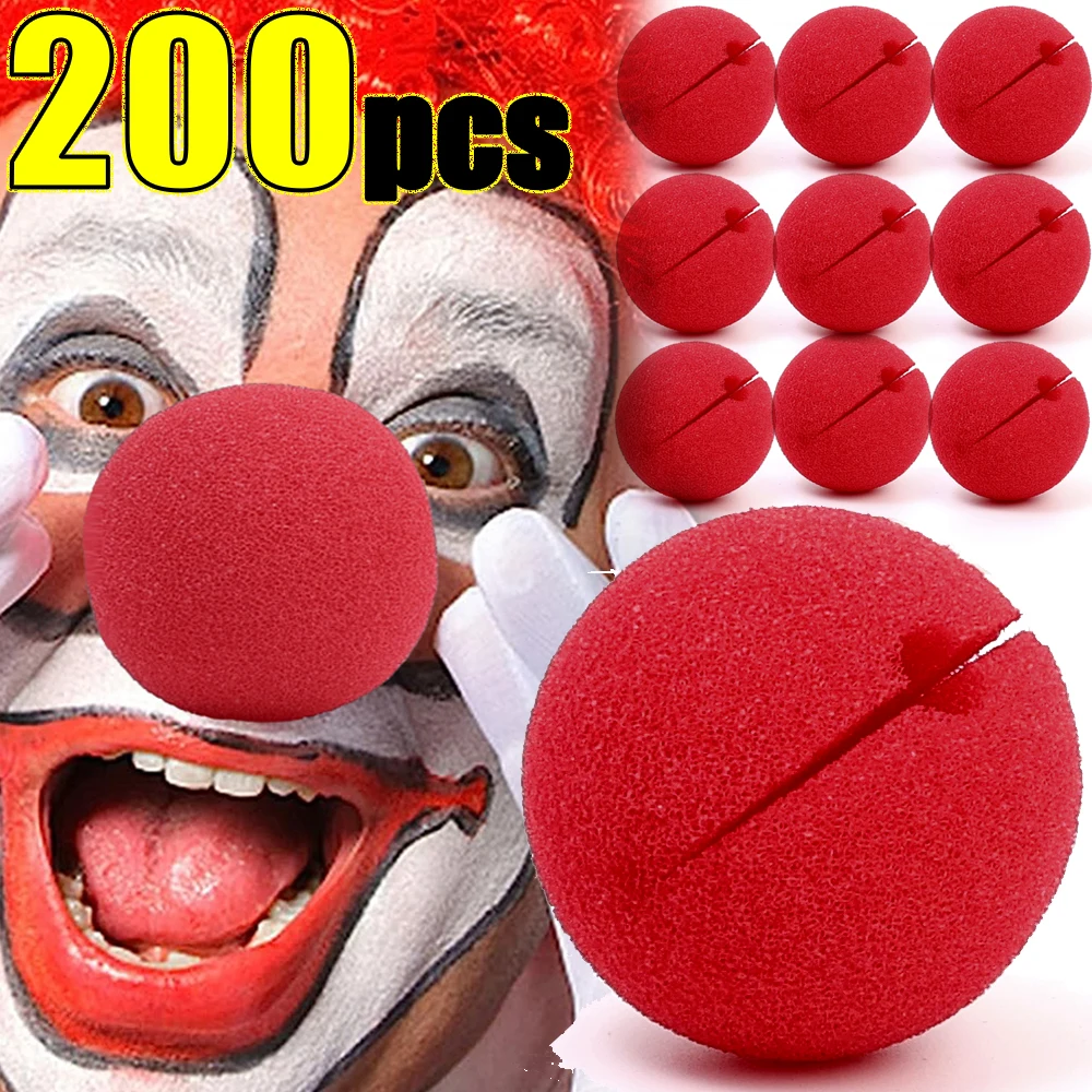 Wjholesale 200 Red Sponge Clown Nose Ball Halloween Party Clown Circus Magic Prop Comic Cosplay Costume Make Up Kids Adults