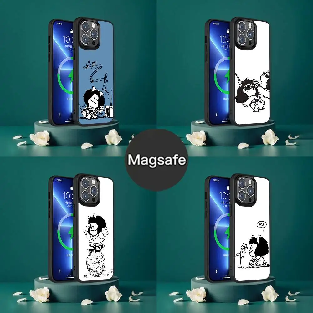 

Cute M-Mafalda Cartoon Phone Case For iPhone 17,16,15,14,13,12,11,Pro,Max,Plus,Mini,SE4,E Magnetic Magsafe Wireless Charging