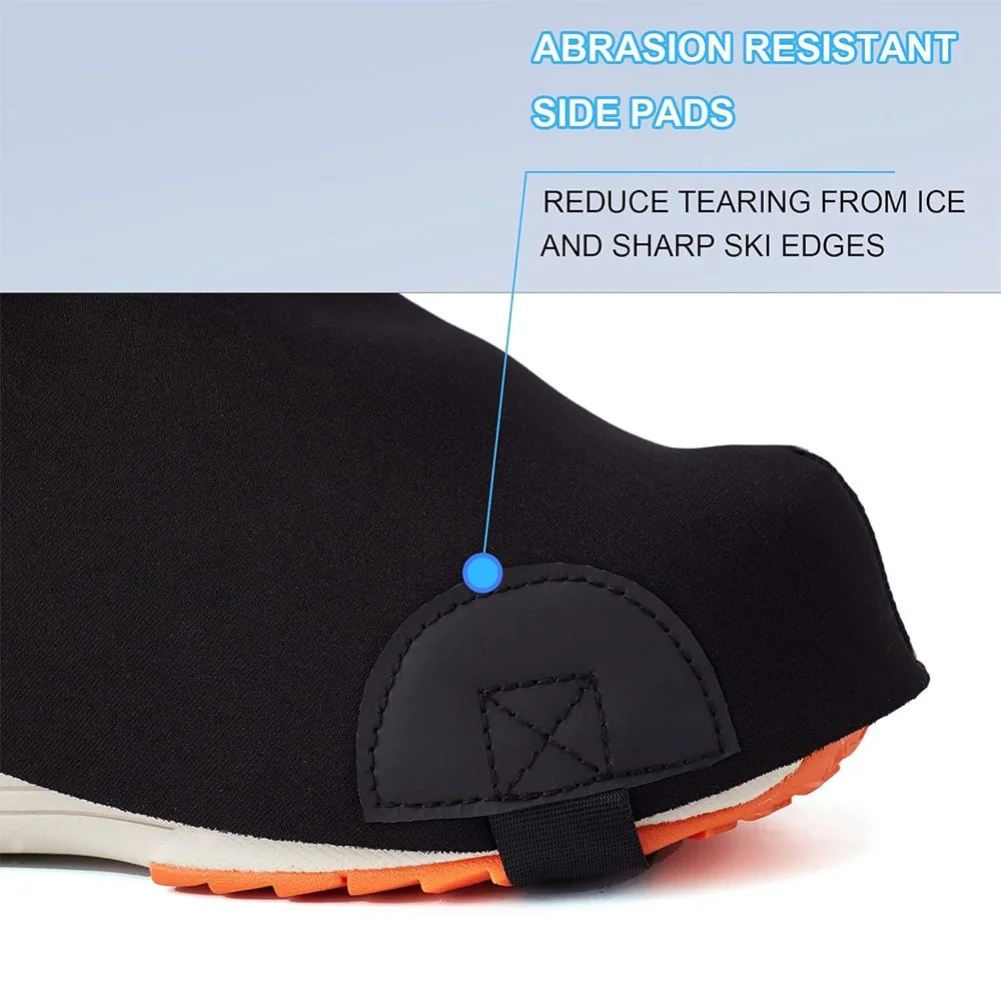 أغطية أحذية التزلج القابلة للتعديل، ملحقات التزلج، أغطية أحذية التزلج المقاومة للماء، حزام كعب قابل للتعديل، نعل مضاد للانزلاق