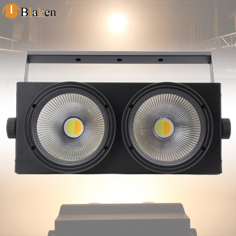 2 Eyes 200W LED 2IN1 COB Cool Warm White Lighting 2X100W Blinder Lighting Wedding Party Bar DMX Stage Lighting