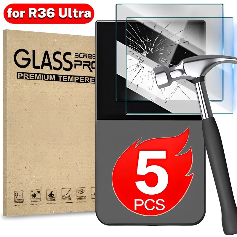 5/3/1Pcs for R36 Ultra Tempered Glass HD Screen Protectors Handheld Game Console Protective Films for R36 Ultra Accessories