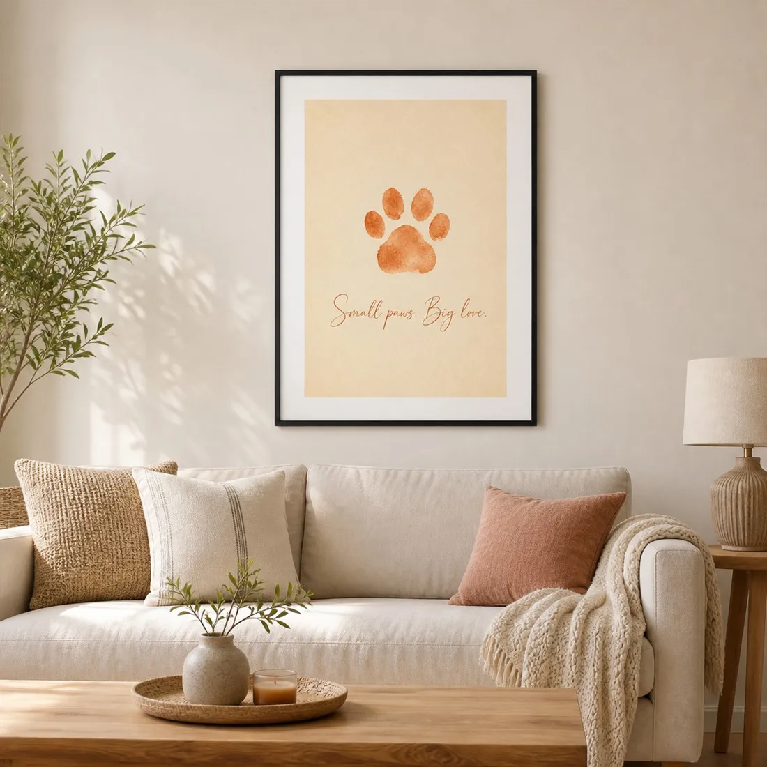 Pawprints Of Love Poster,Canvas Wall Print,Modern Art Illustration,High‑Grade Home Decoration Artwork for Bedroom,Living Room